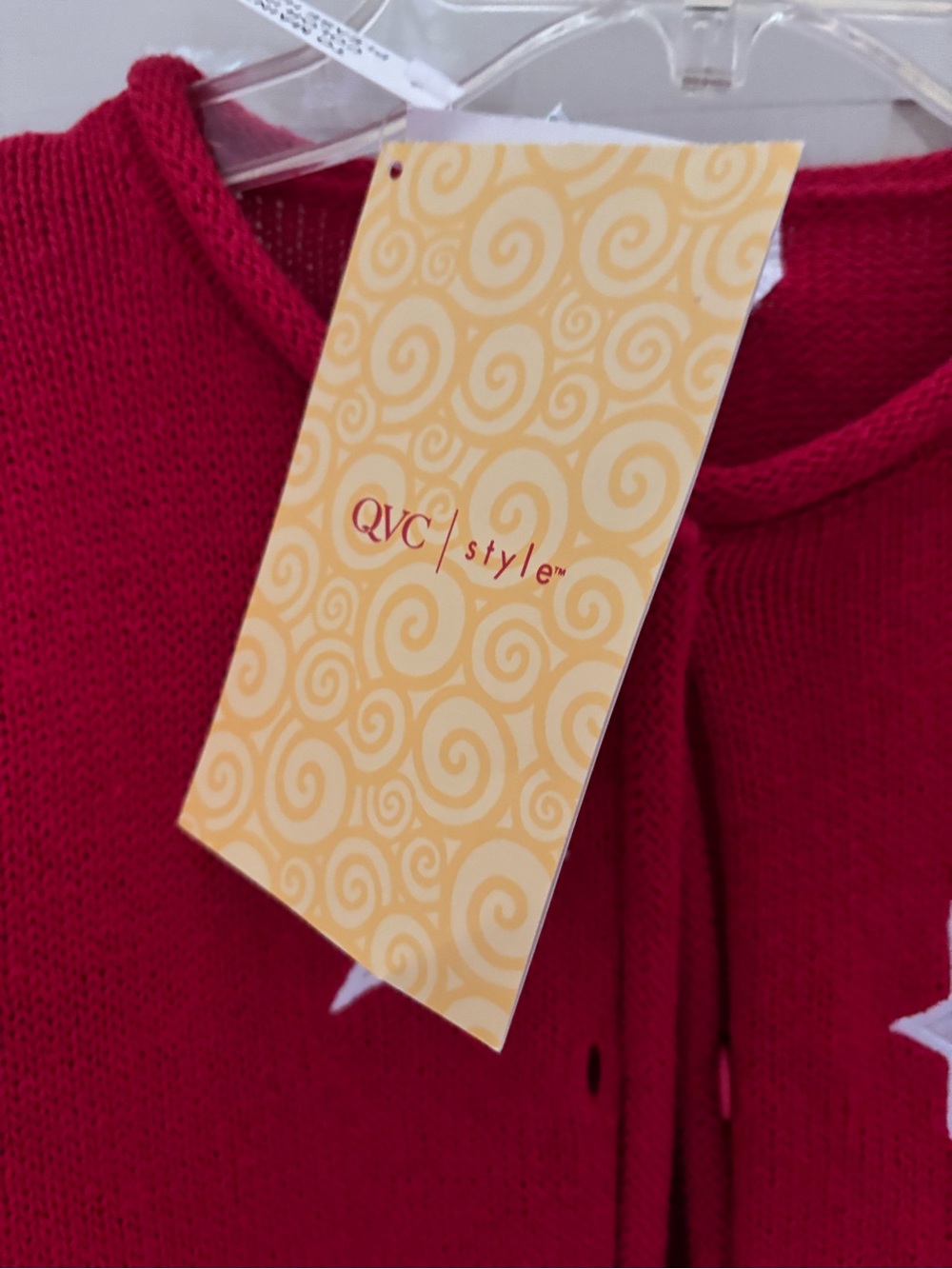 NWT Quacker factory 4th of July cardigan size M with patriotic button covers - Picture 7 of 8